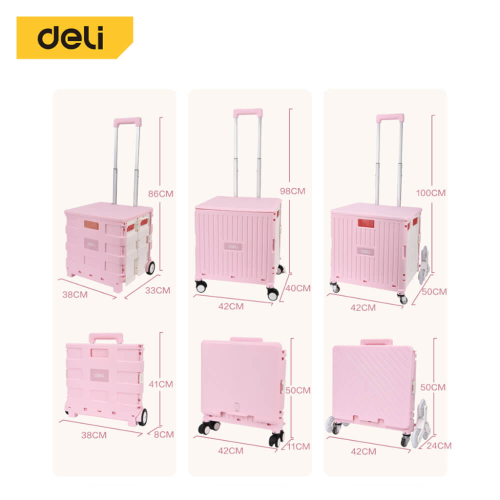 รถเข็นล้อลากอเนกประสงค์ DELI DL431002A-WH-01 45ลิตร สีขาว_3